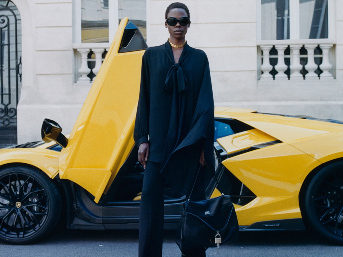 Balenciaga automobili lamborghini yellow lambo black shirt