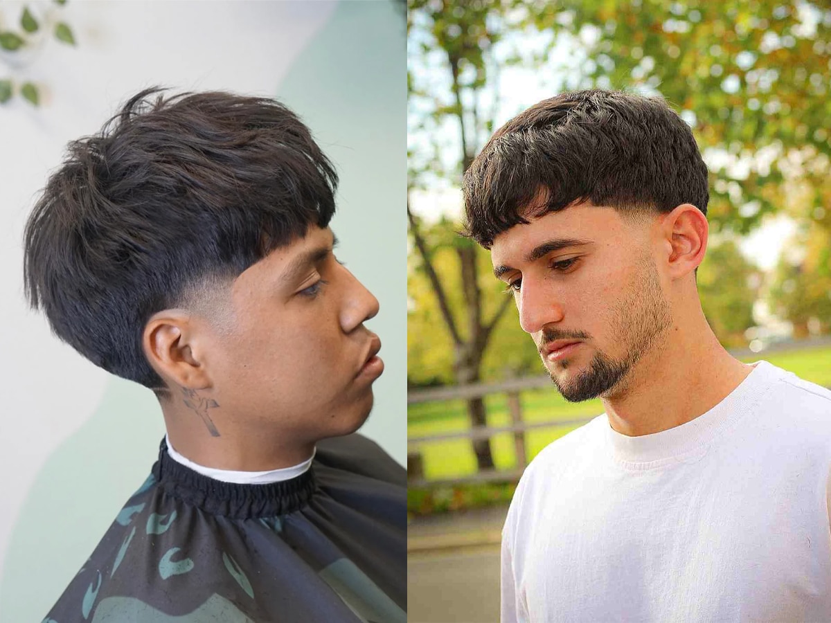 Caesar or 'Edgar Cuts' work well for men with big foreheads
