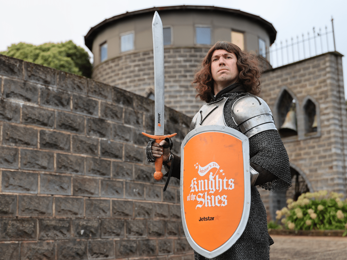 Liam Stapleton as an intrepid knight | Image: Jetstar