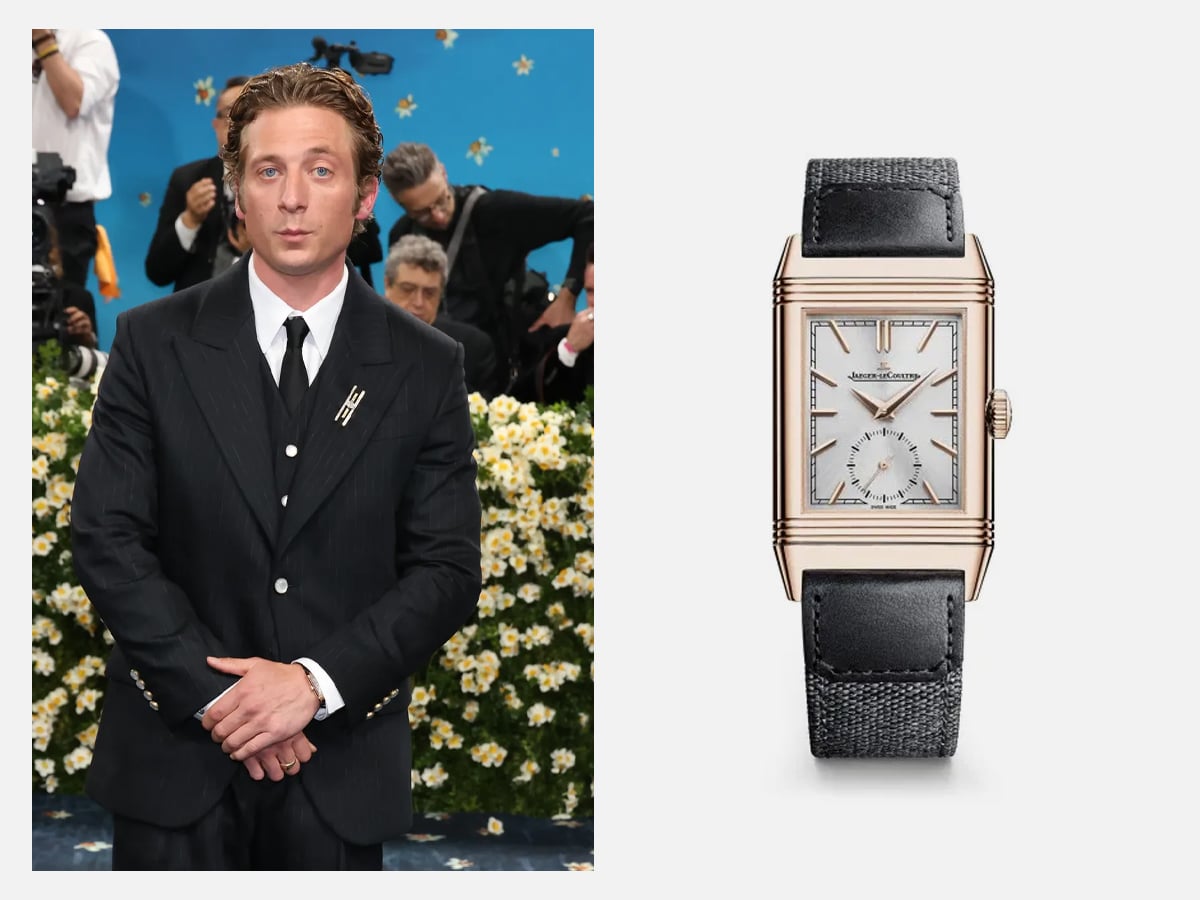 Jeremy Allen White wearing a Jaeger-LeCoultre Reverso Tribute Monoface Small Seconds | Image: John Shearer