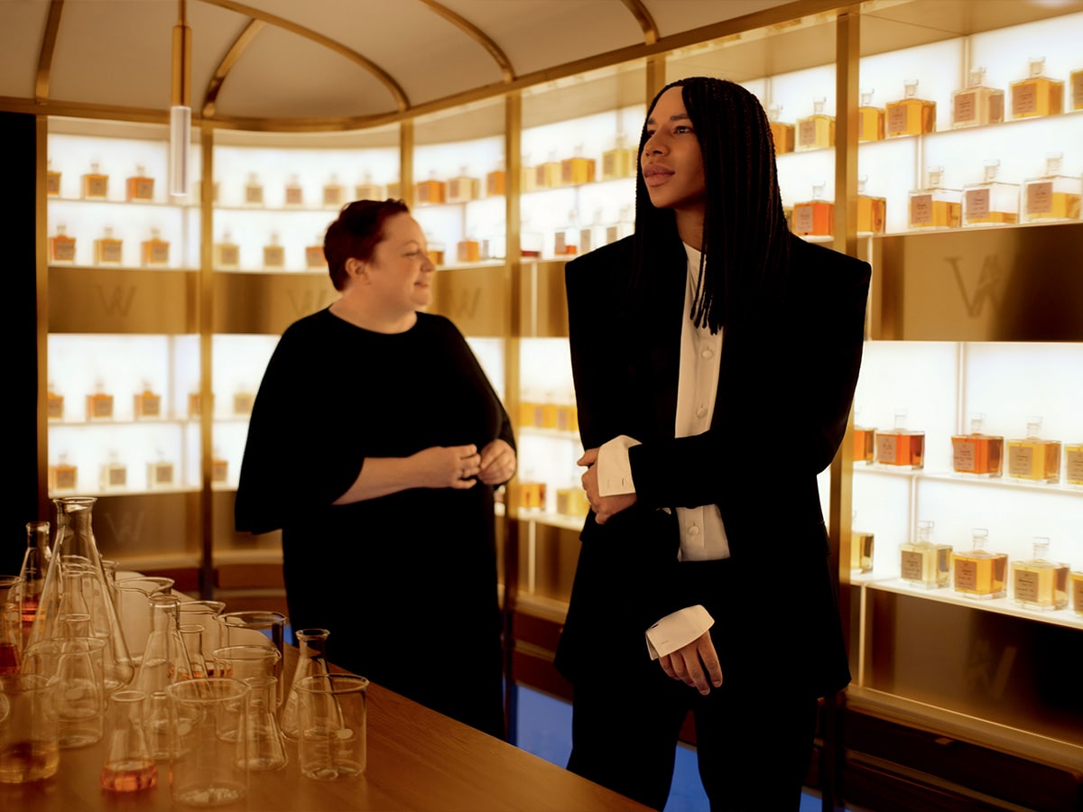 Johnnie Walker master blender Dr Emma Walker with Balmain creative director Olivier Rousteing | Image: Diageo