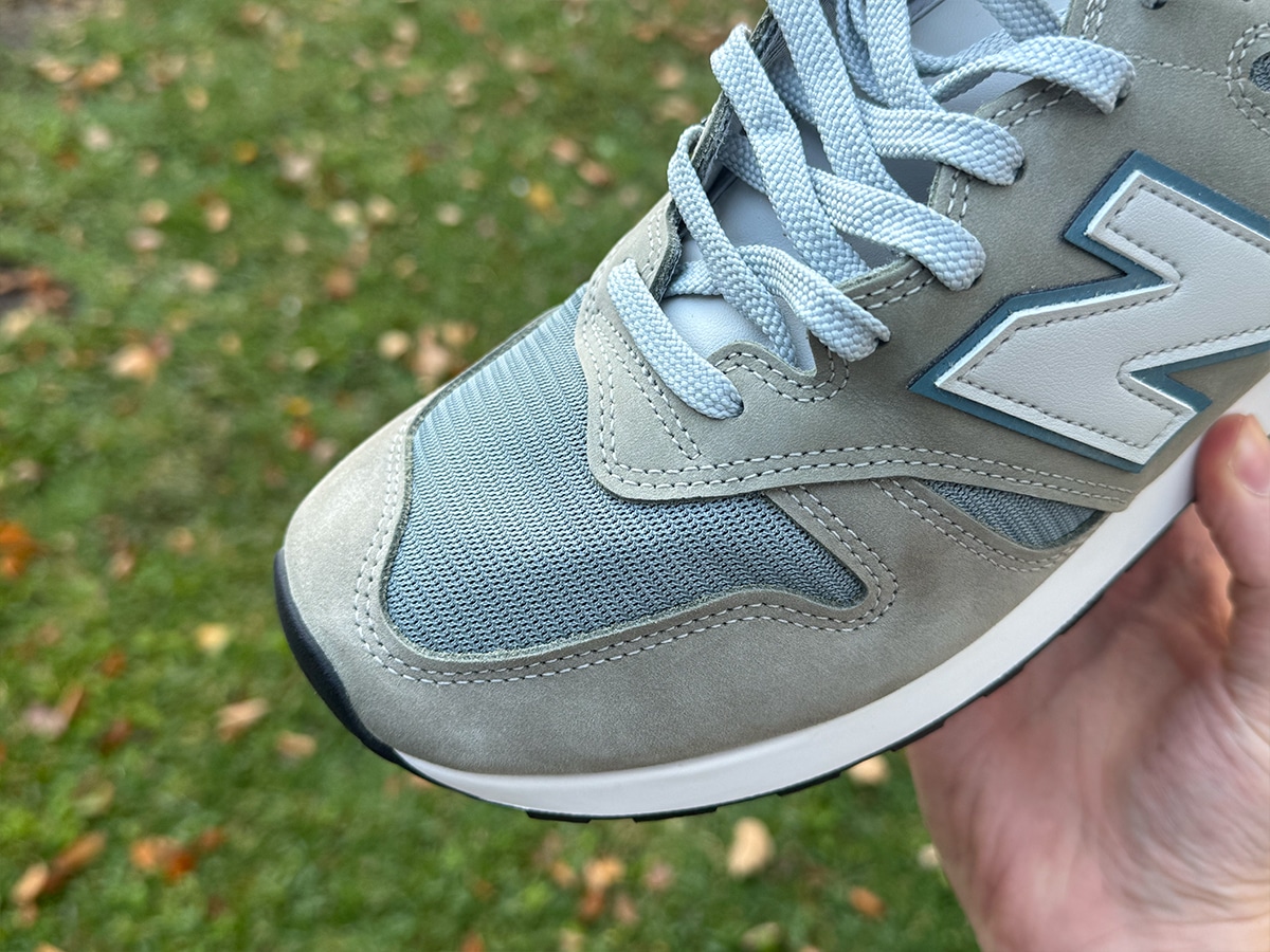 New balance 1300jp in hand toe box