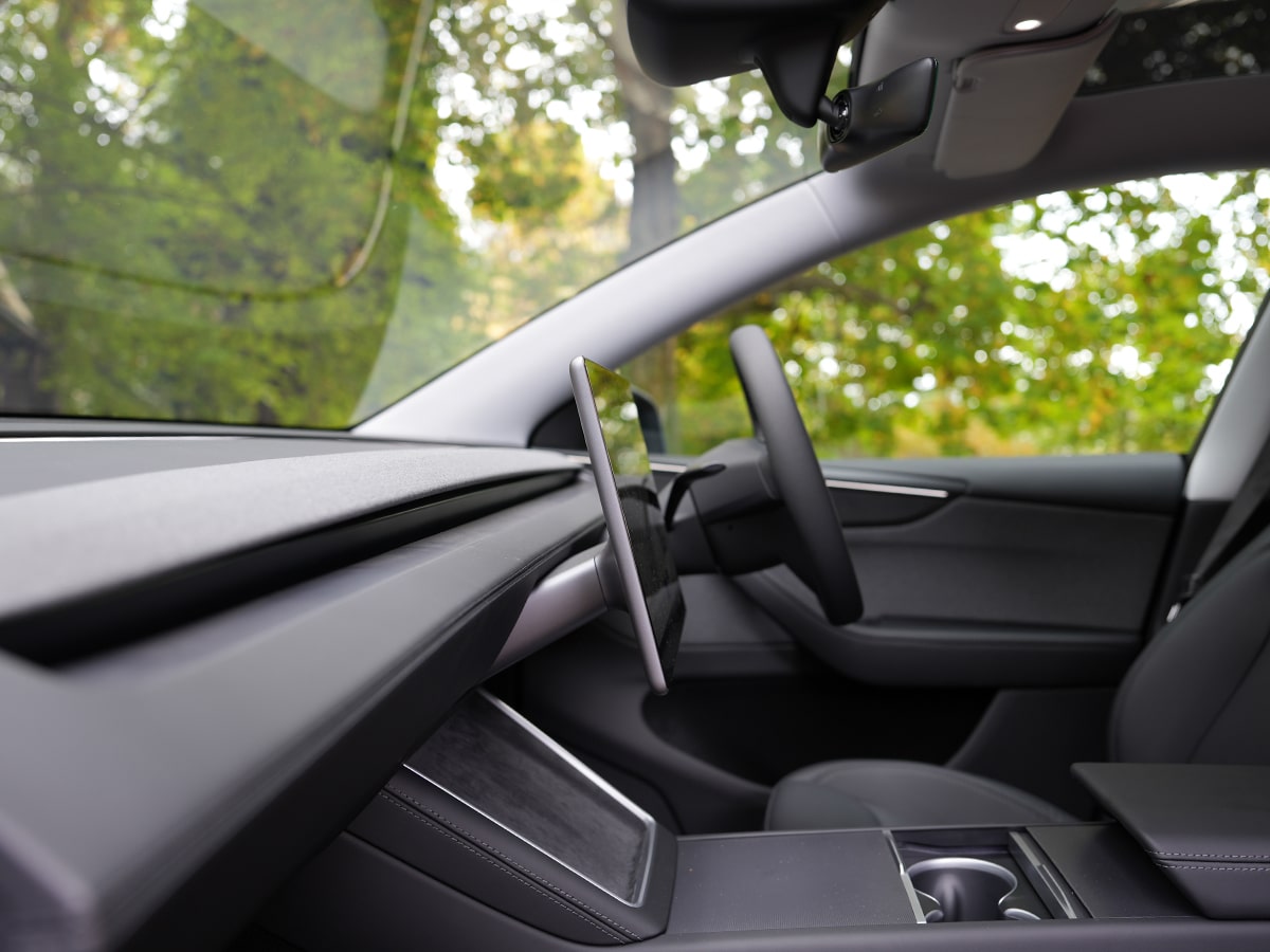 Tesla model y review floating screen