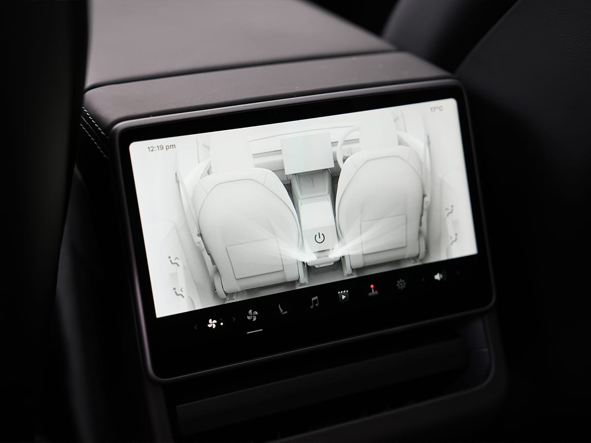 Tesla model y review rear touchscreen