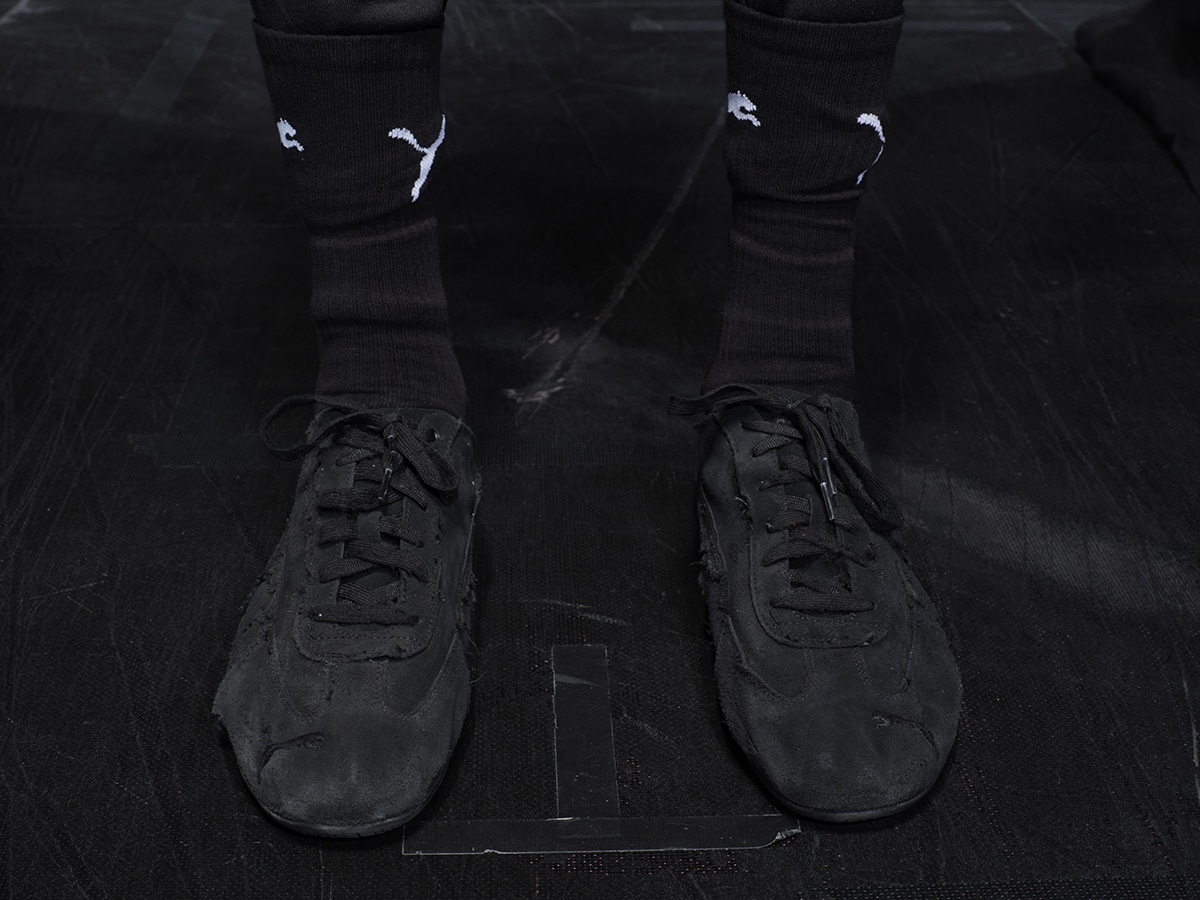 Balenciaga x puma speedcat in navy top down