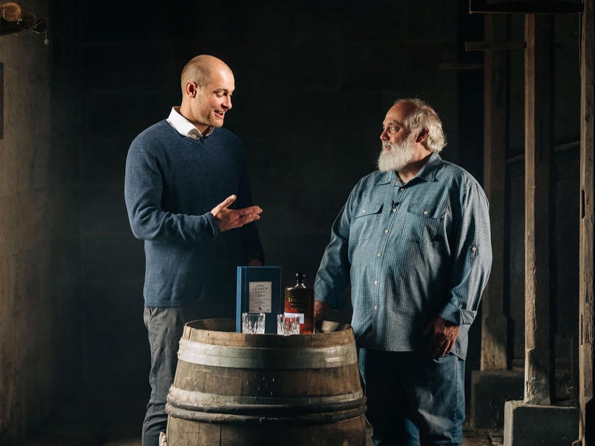 Lark Distilling Co. Master Distiller Chris Thomson with founder Bill Lark | Image: Lark Distilling Co.