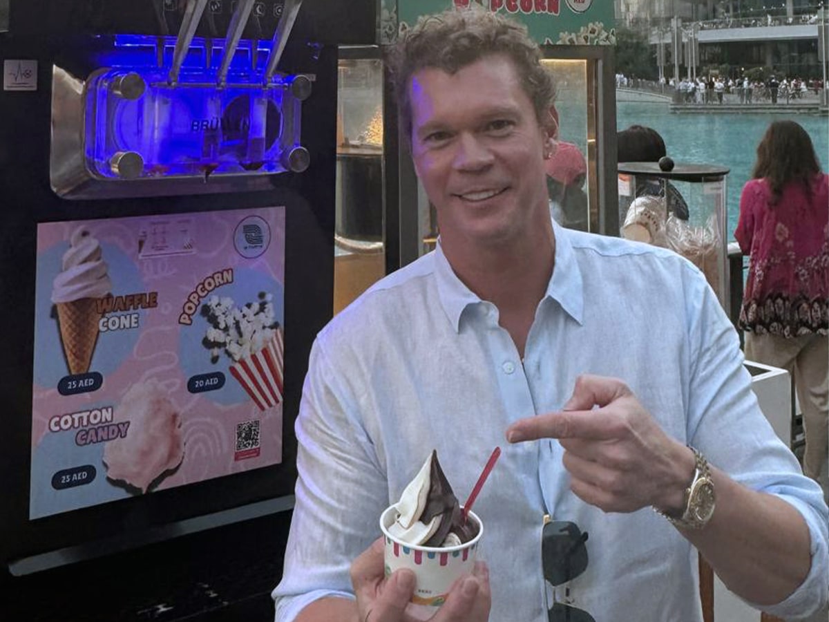 Justin fischer holding ice cream