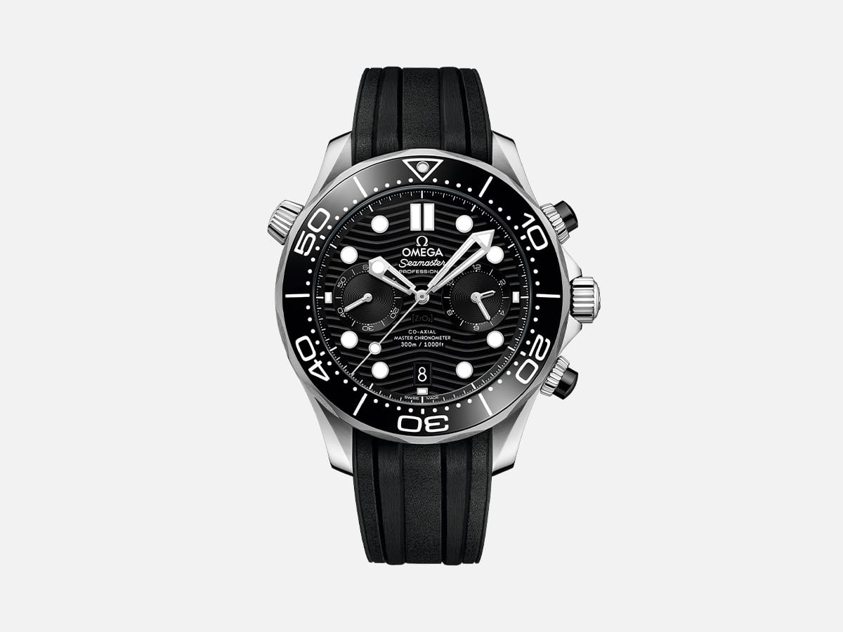 Seamaster diver 300m 44 mm steel on rubber strap