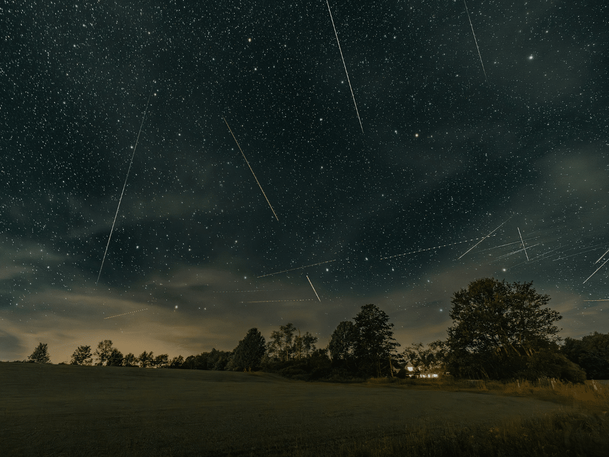 Meteors at night