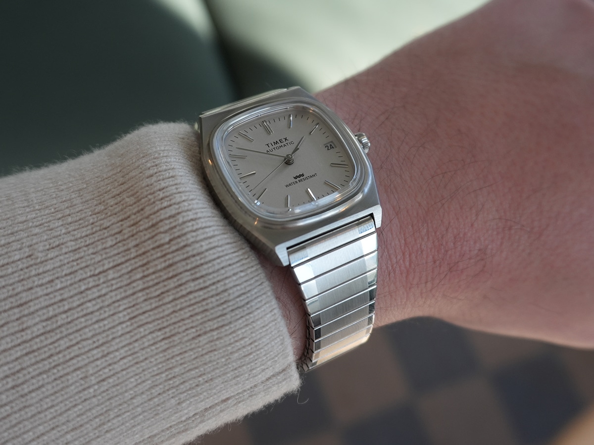 Timex automatic 1983 e line reissue top down