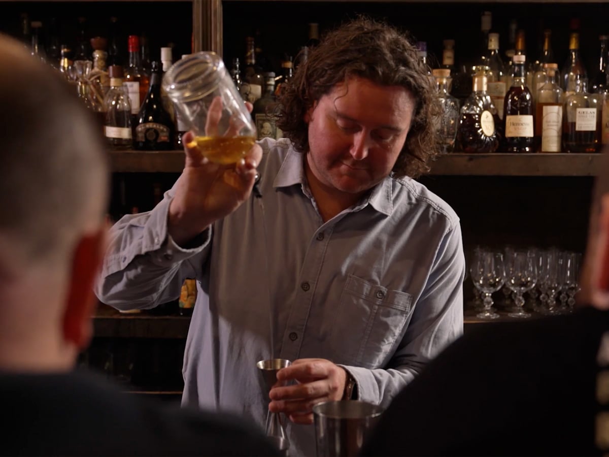 Making cocktail