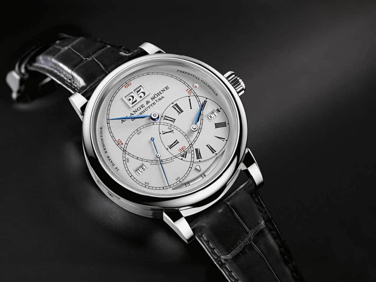 Richard lange perpetual calendar terraluna in 750 white gold