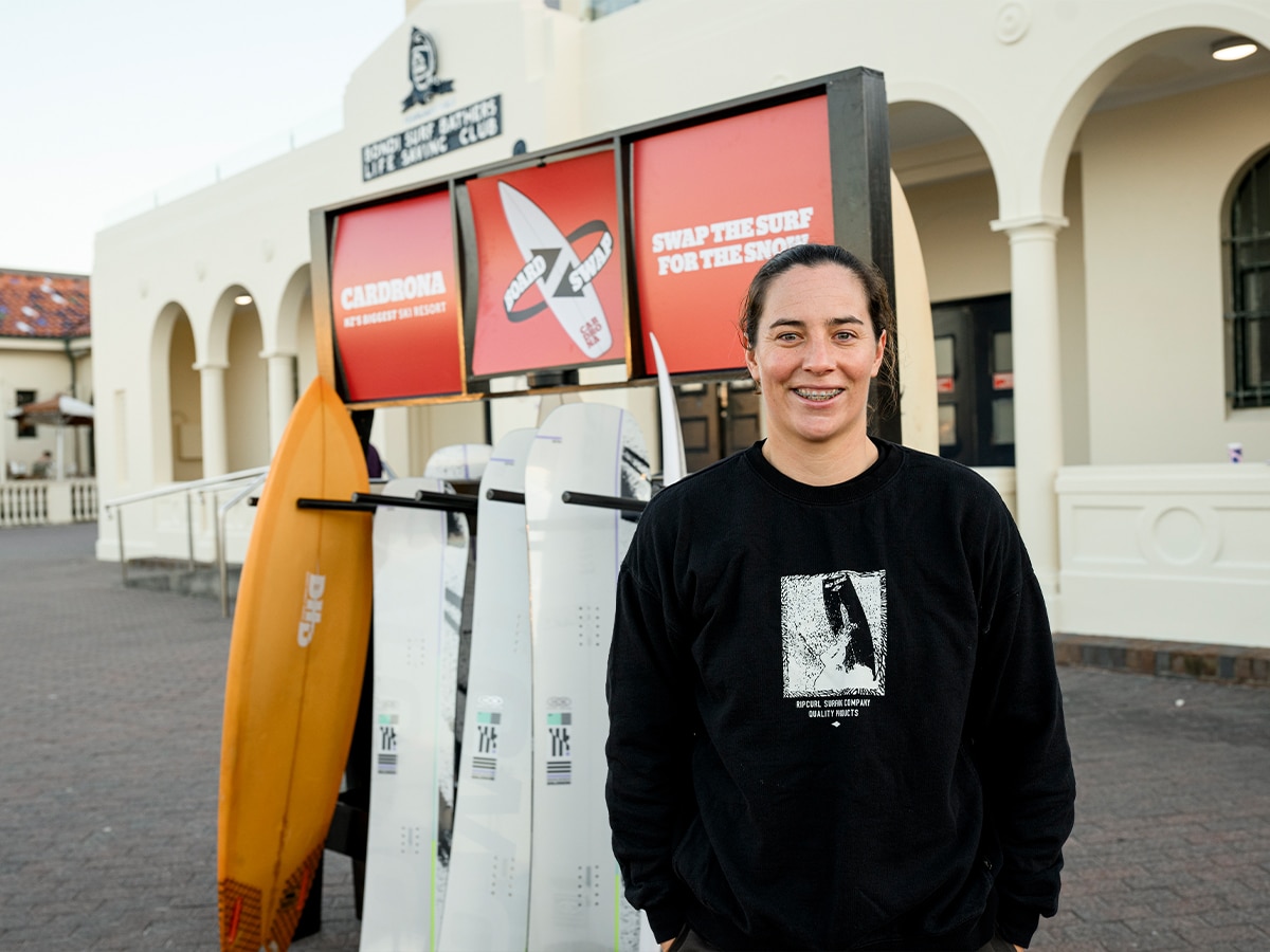 Tyler Wright for Cardrona Ski Resort in Bondi Beach | Image: Supplied