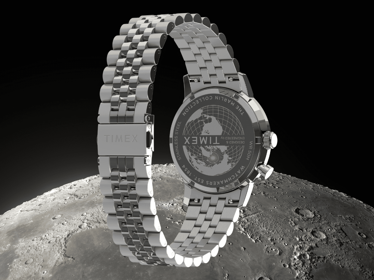 Marlin Moon Phase Multifunction in Silver Tone | Image: Timex