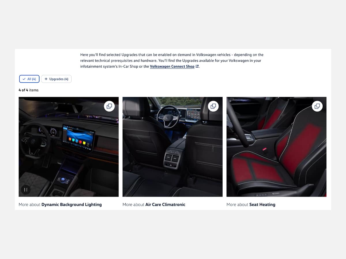Vw connected services seat heating