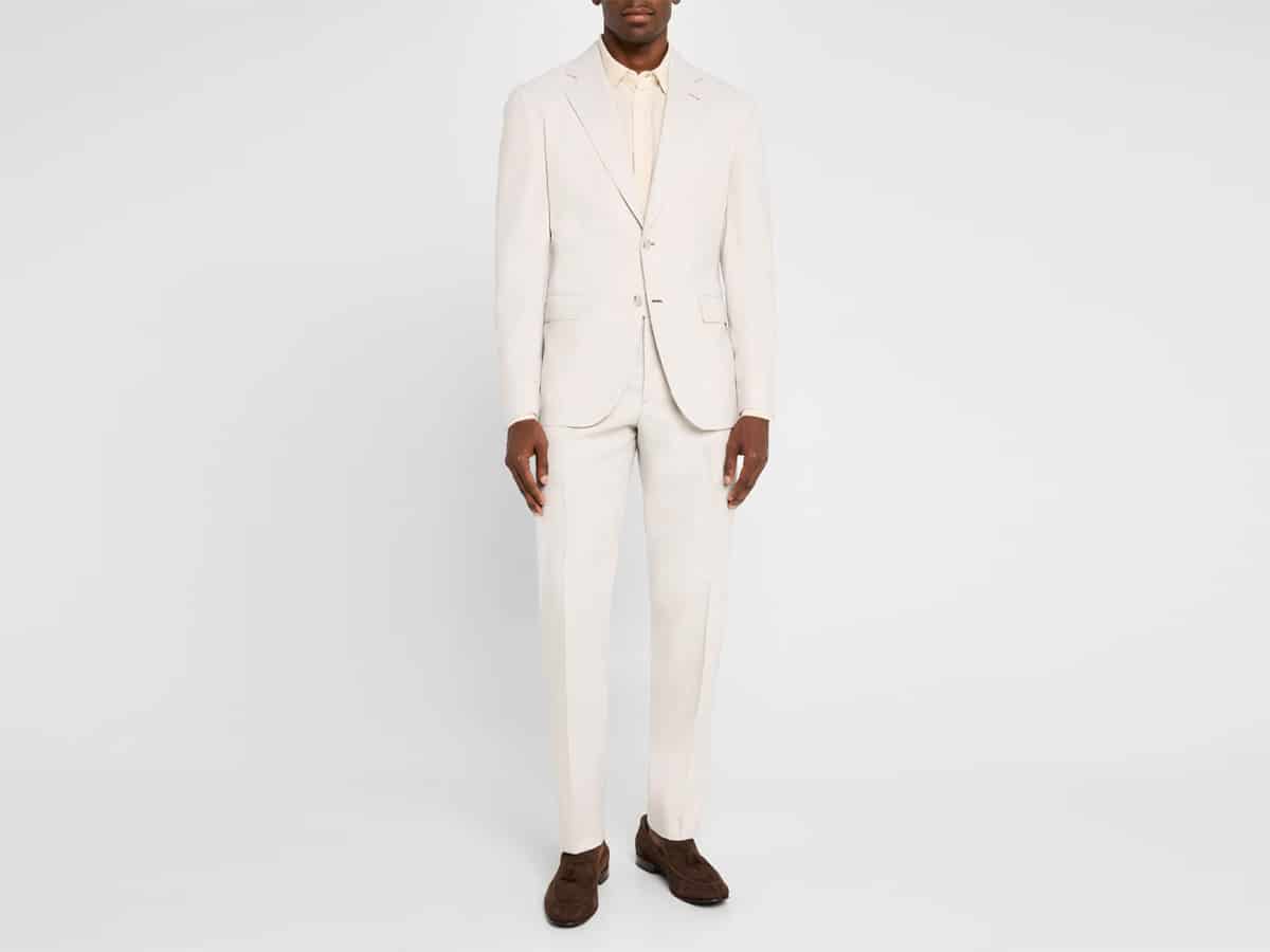 Brioni white wool suit