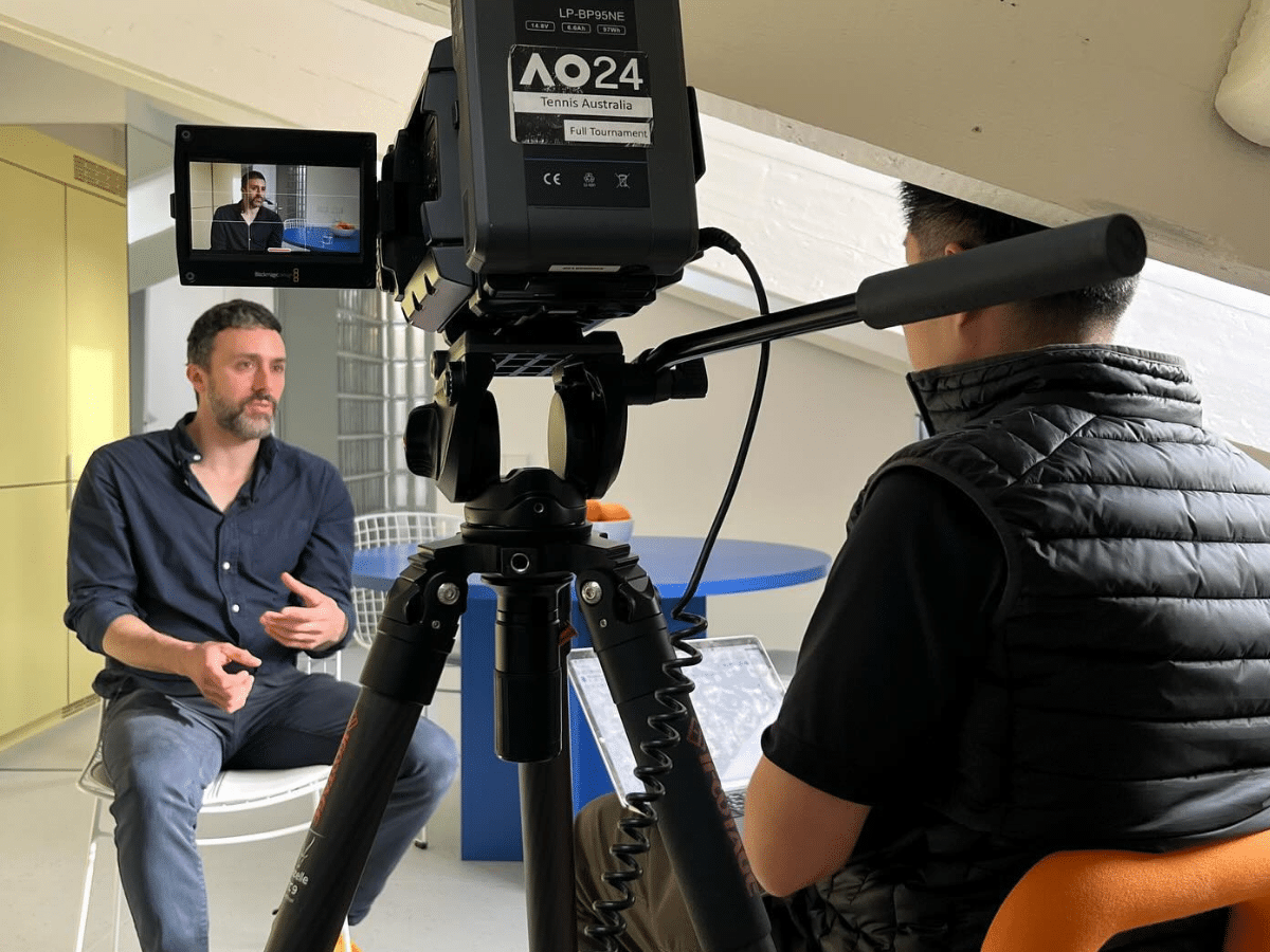 Chee filming an episode of 'Never Too Small'