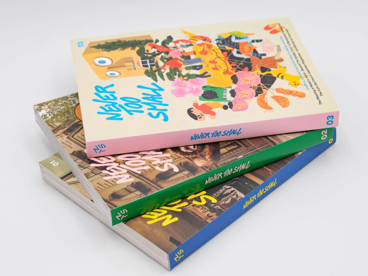 Never Too Small's Subscription Magazine switches design styles each issue