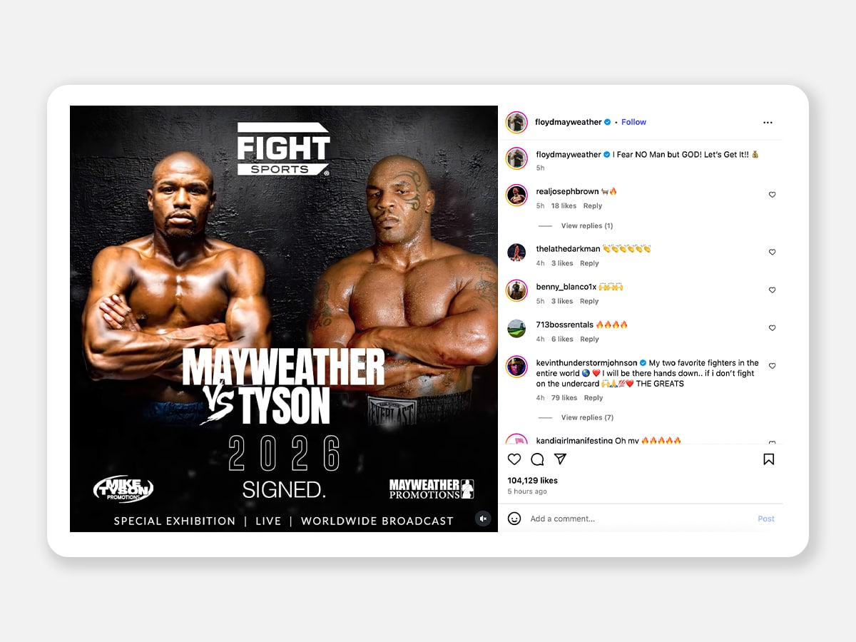 Floyd Mayweather Jr. post about the fight | Image: Instagram