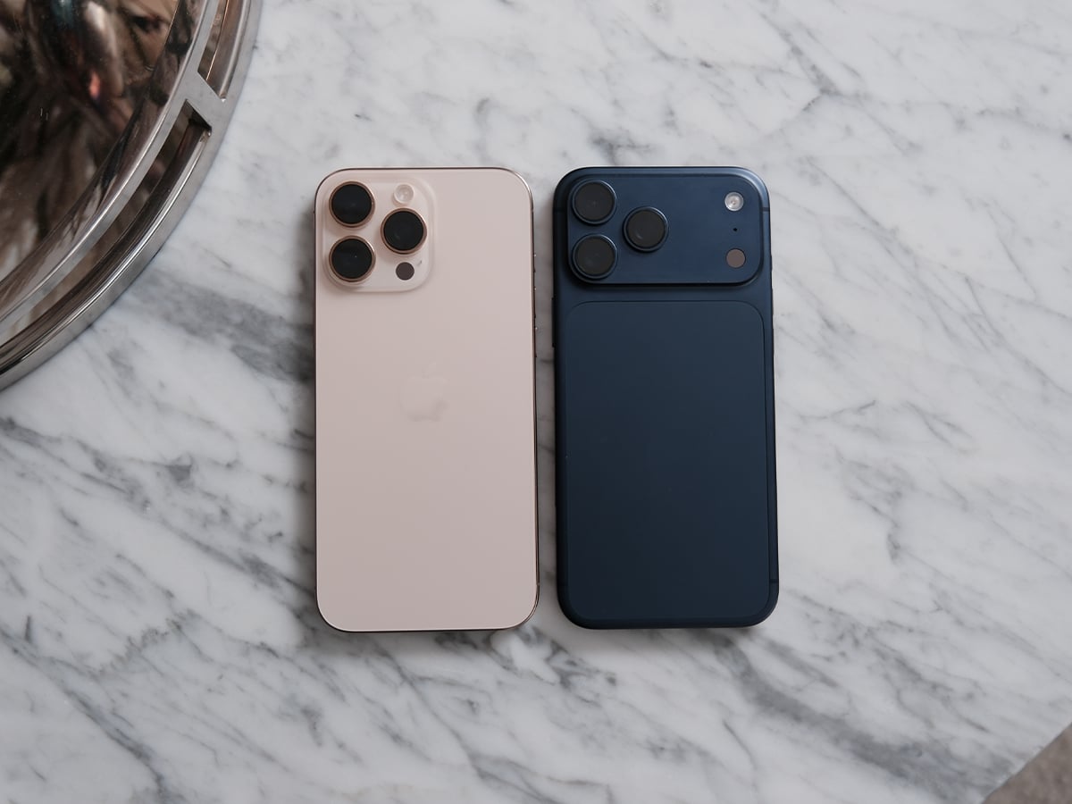 Iphone 17 pro max next to iphone 16 pro max