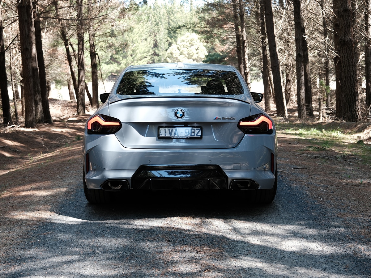 2025 bmw m240i brooklyn grey review rear end