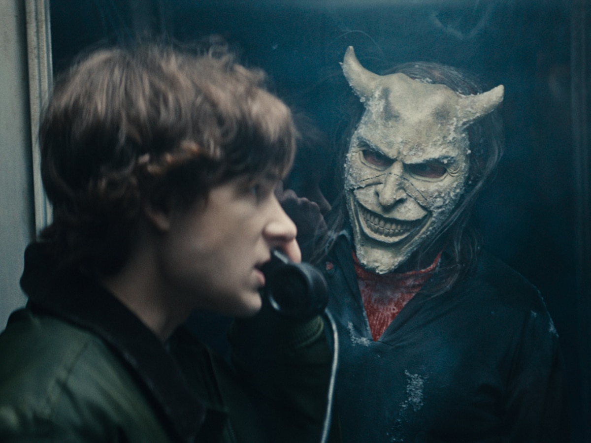 Finn (Mason Thames) and The Grabber (Ethan Hawke) in 'Black Phone 2' | Image: Sabrina Lantos/Universal Pictures and Blumhouse