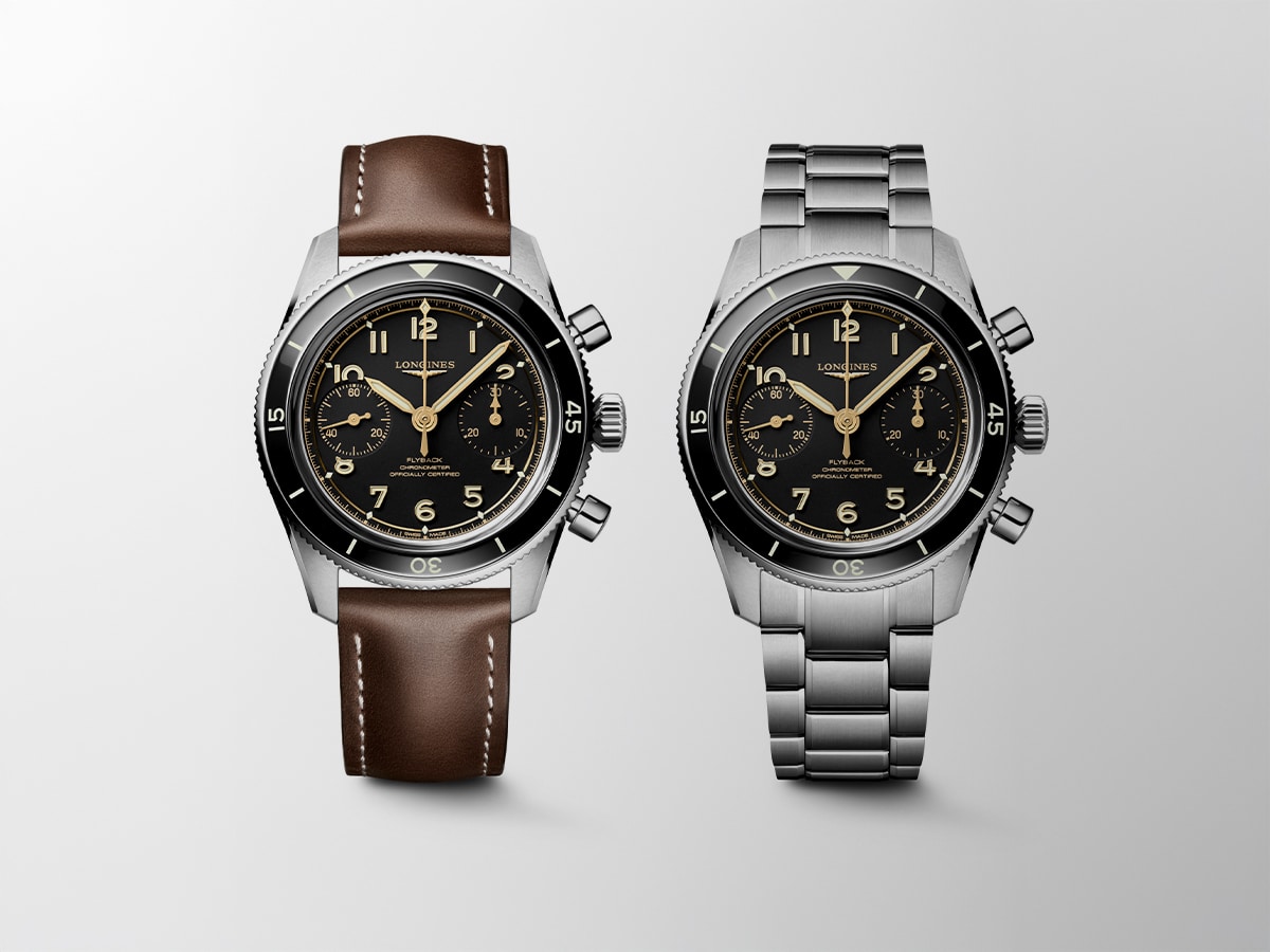 2025 Longines Spirit Flyback Ref. L3.721.4.53.2 (L) and Ref. L3.721.4.53.6 (R) | Image: Longines