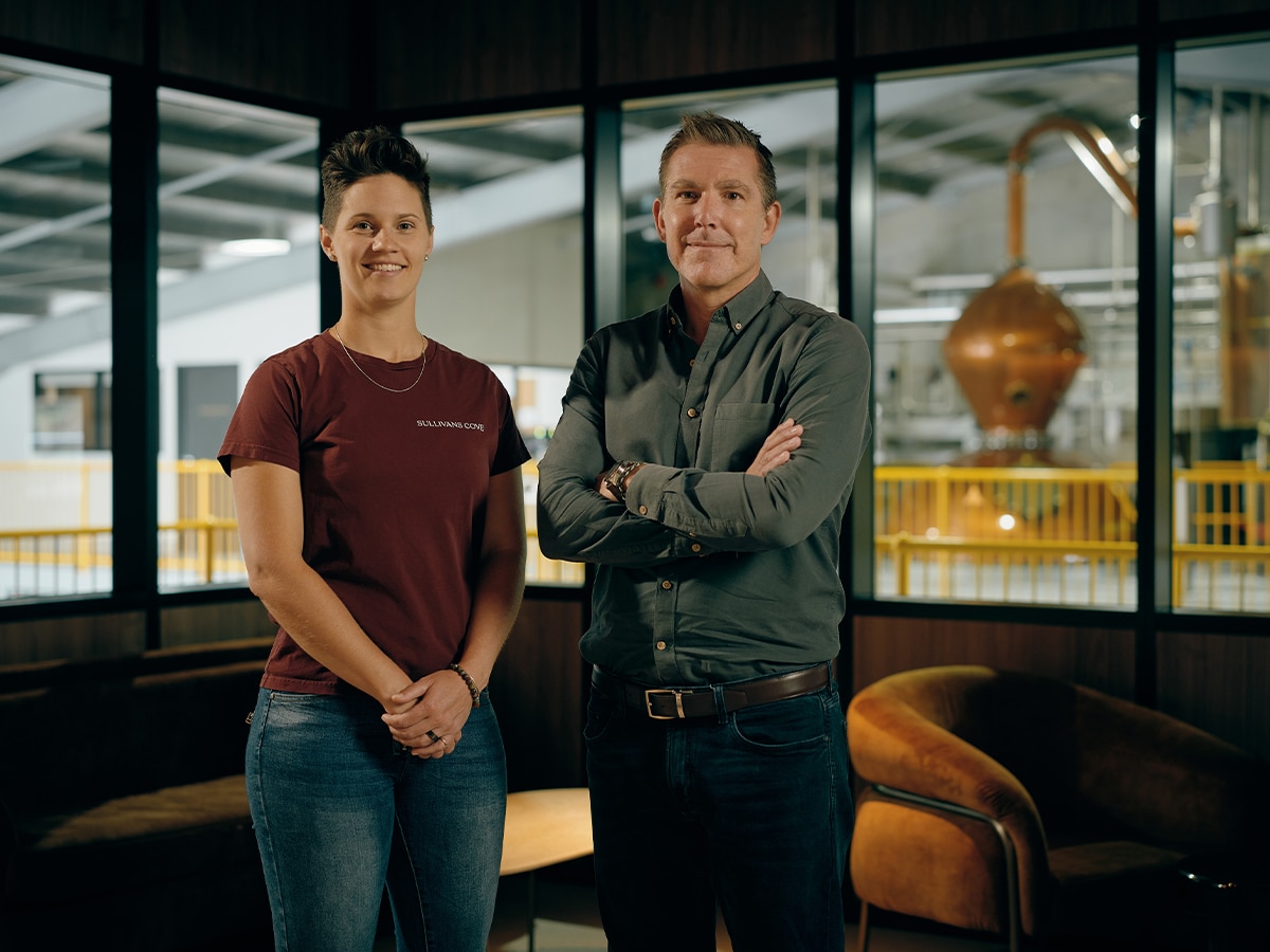 Sullivans Cove distillery manager Heather Tillott and Sullivans Cove CEO Andy Gaunt | Image: Sullivans Cove