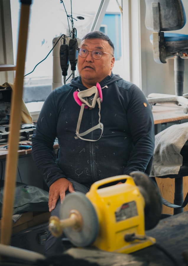 Dines Mikaelsen - Bone Carver, Ajagaq Nuuk | Image: Nicholas Hall