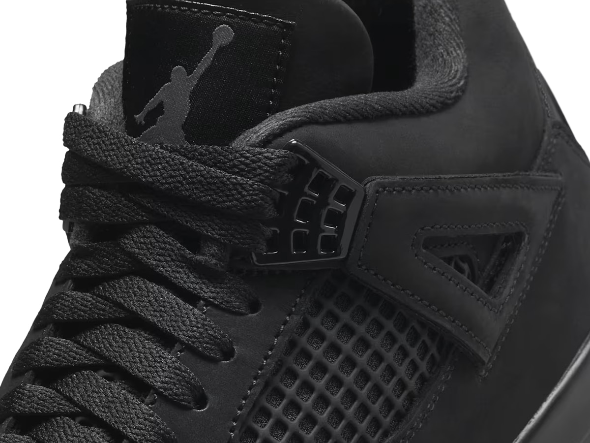 2025 air jordan 4 black cat heel tongue