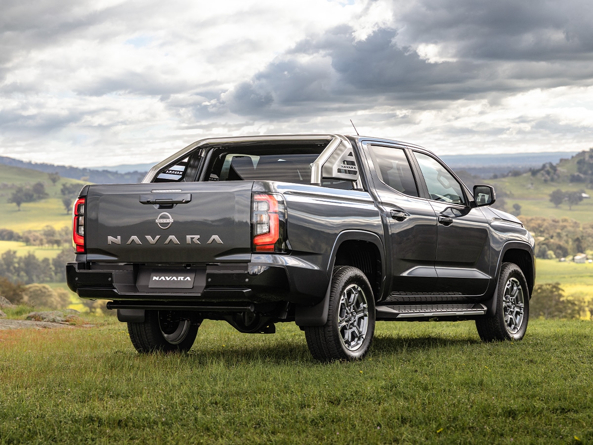 2026 nissan navara st x rear three quarter