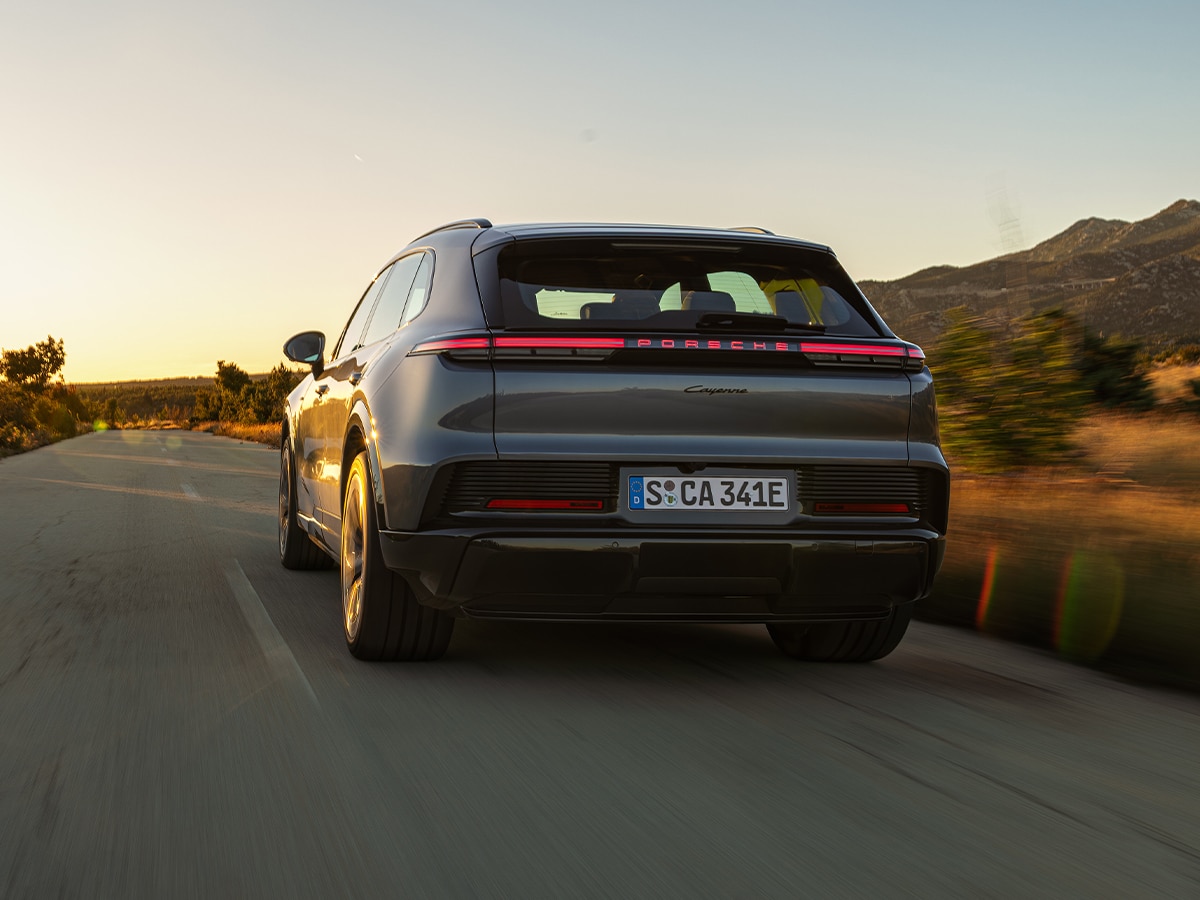 2026 porsche cayenne electric rear end on road