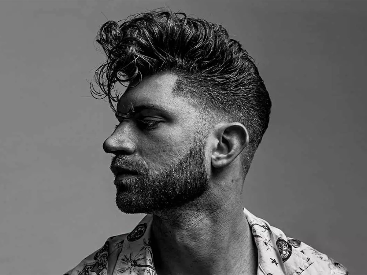 Messy textured pompadour