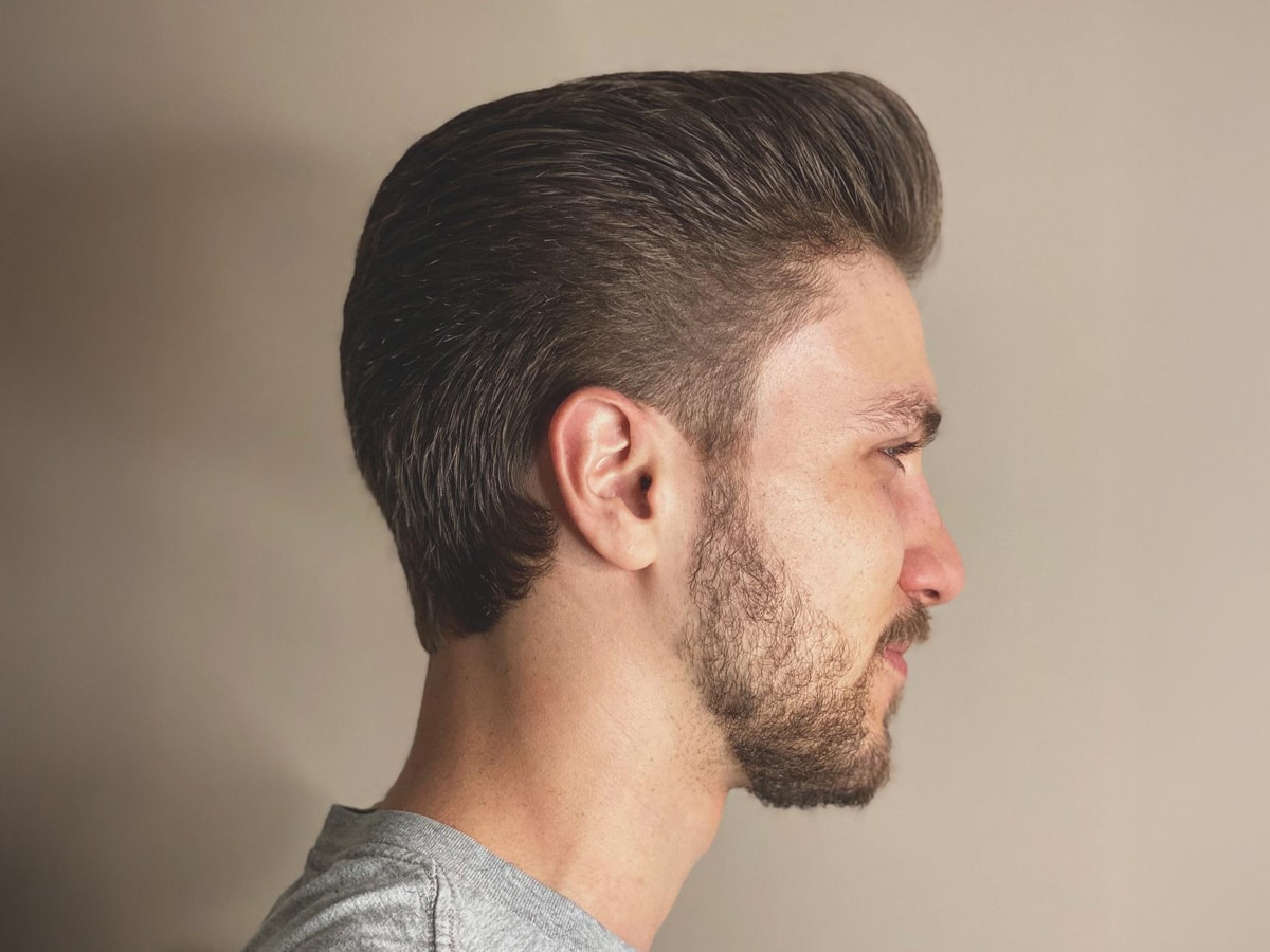 Scissor cut pompadour