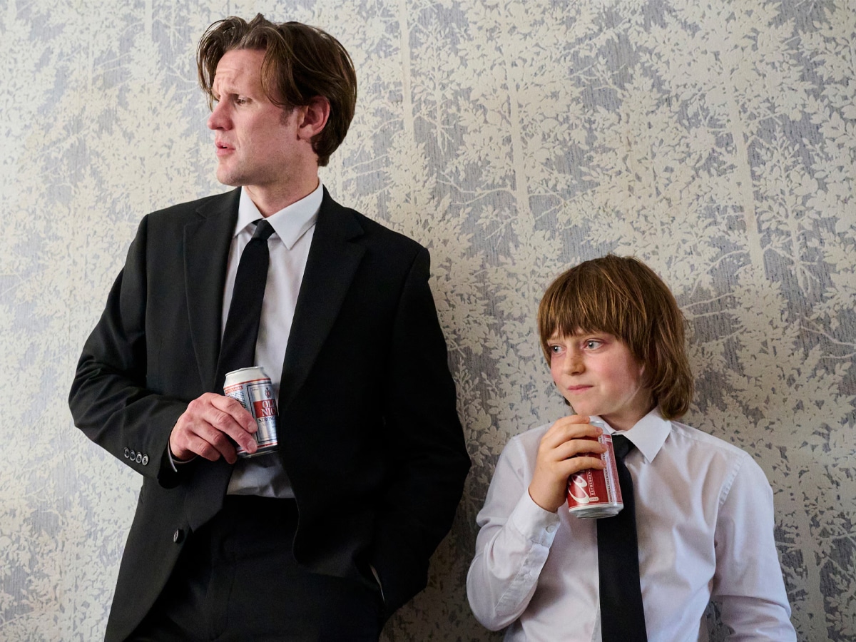 Matt Smith (L) and Rafael Mathé (R) in Clerkenwell Films' 'The Death of Bunny Munro' (2025) | Image: BINGE