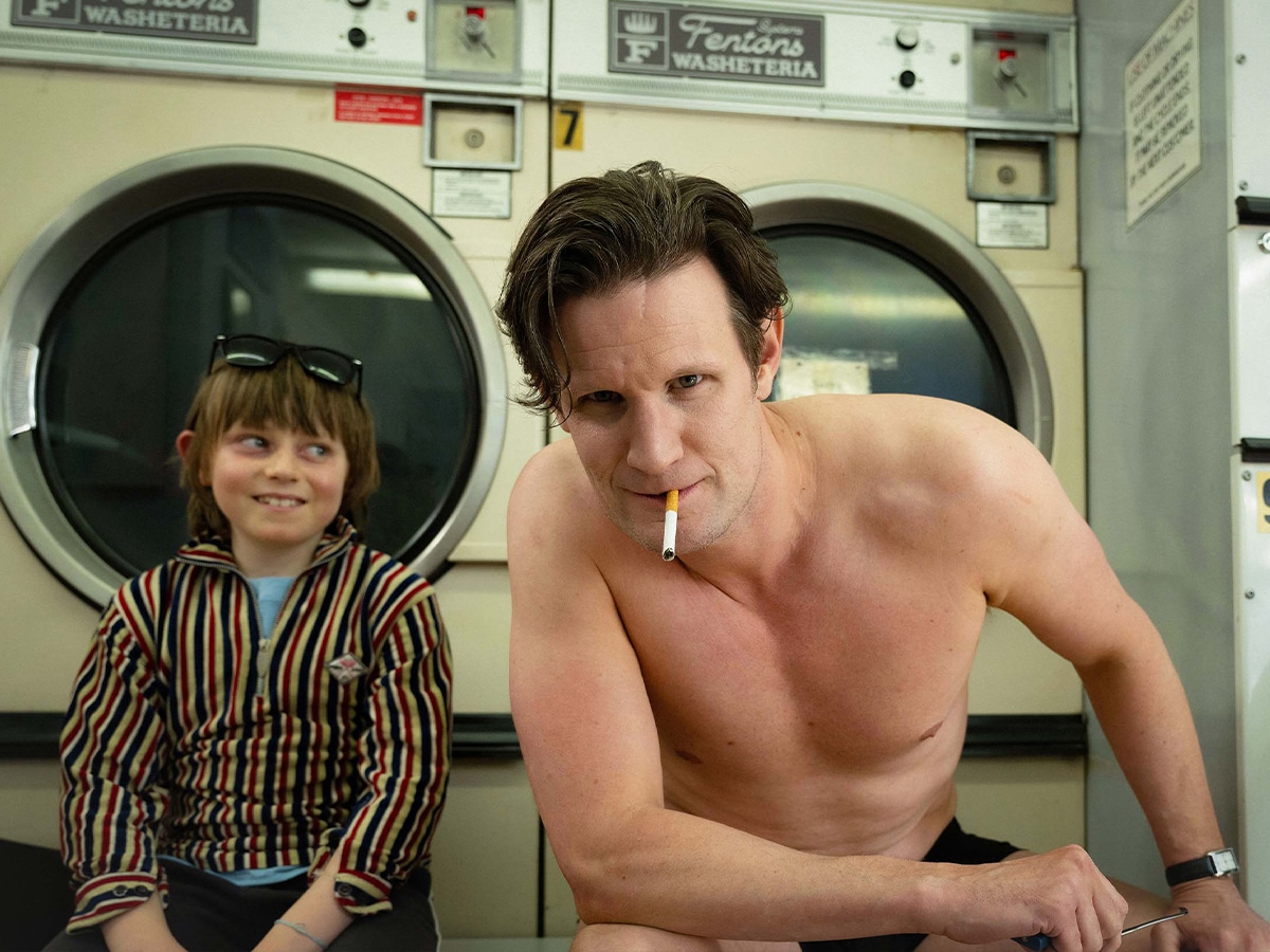 Rafael Mathé (L) and Matt Smith (R) in Clerkenwell Films' 'The Death of Bunny Munro' (2025) | Image: BINGE