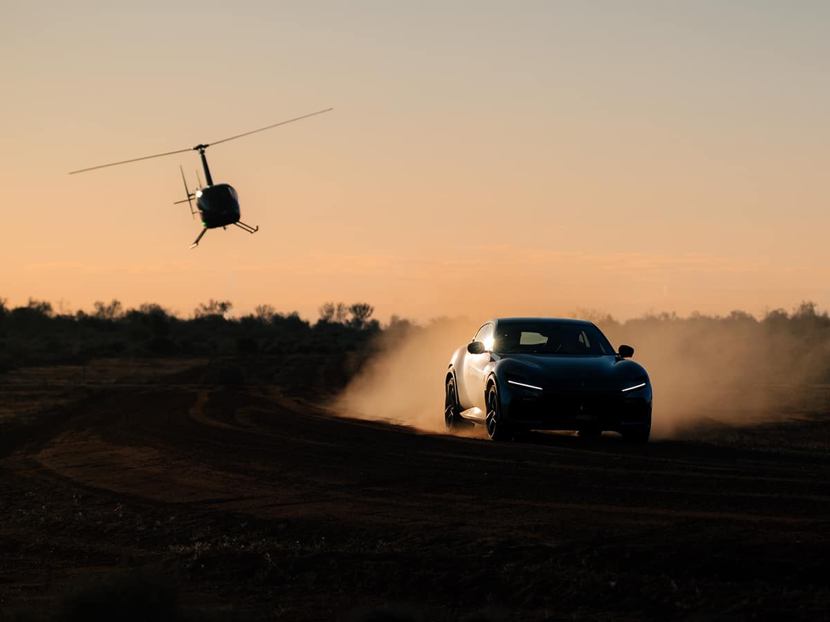 Ferrari purosangue review helicopter 2