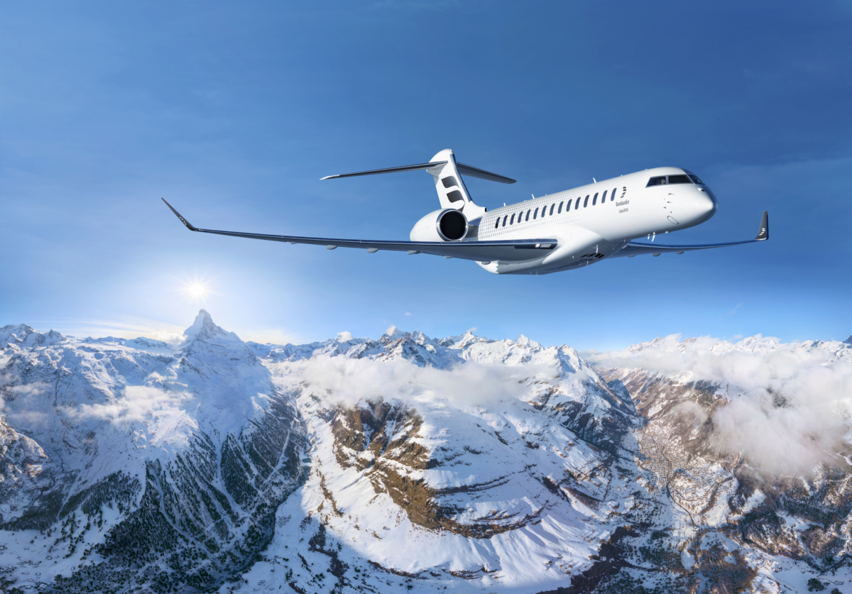 Inflight bombardier global 8000 purair