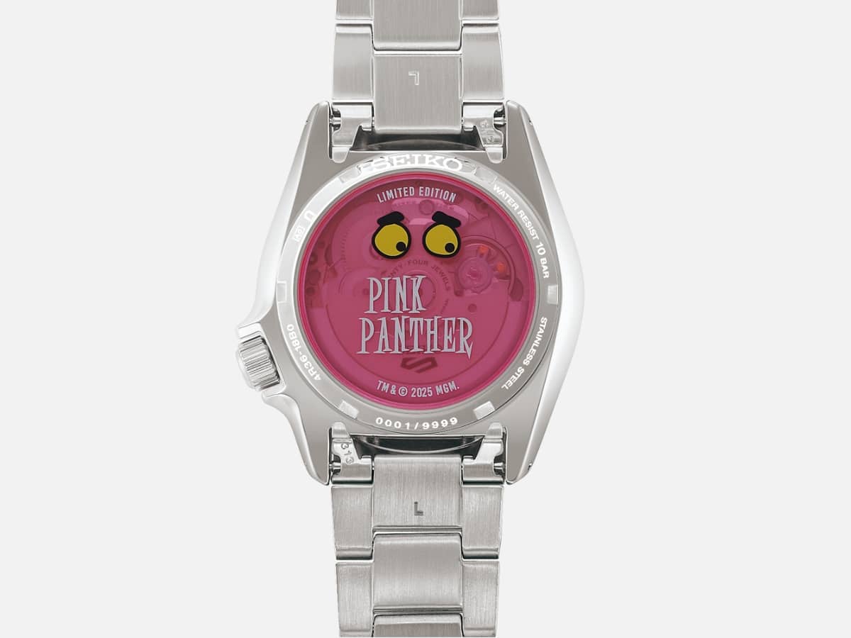 Seiko 5 sports srpm07k pink panther limited edition caseback