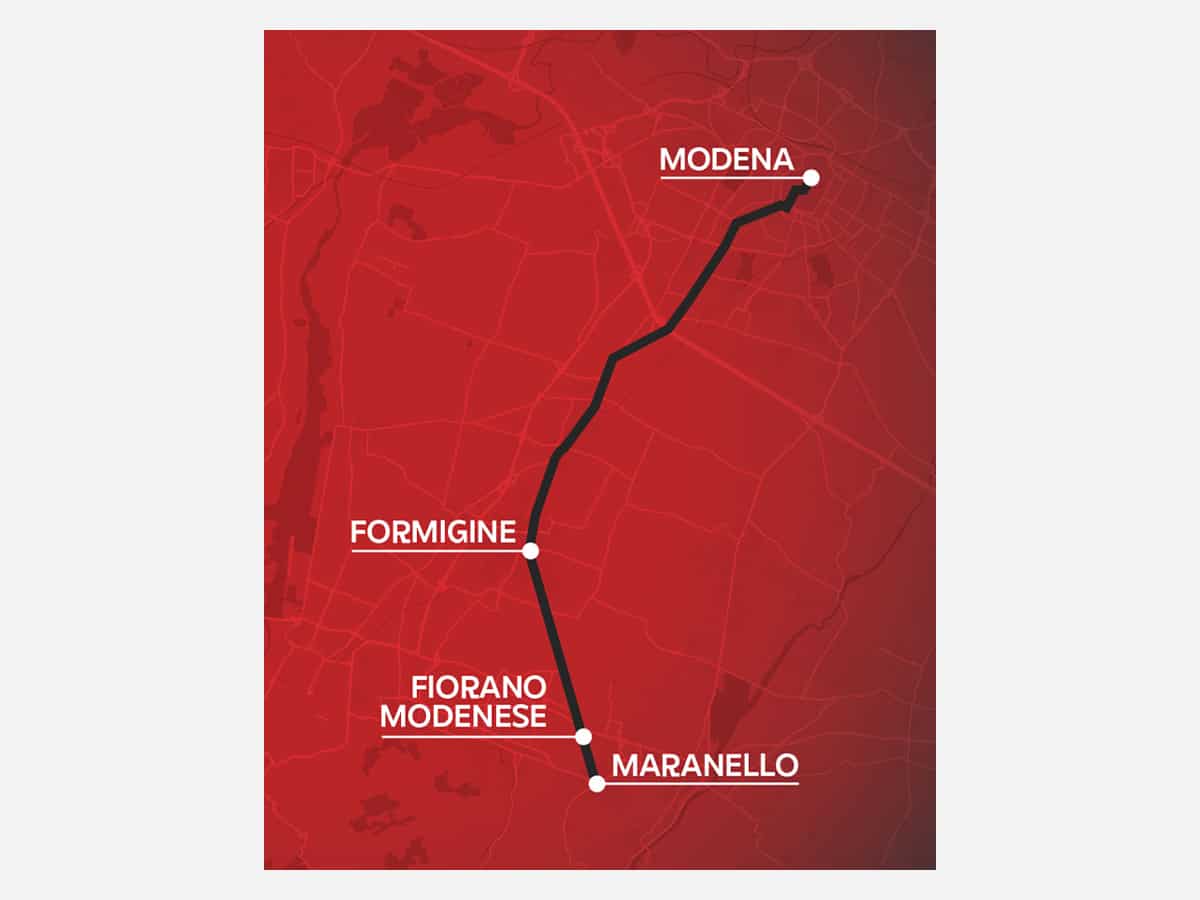 Track for the maranello marathon with ferrari