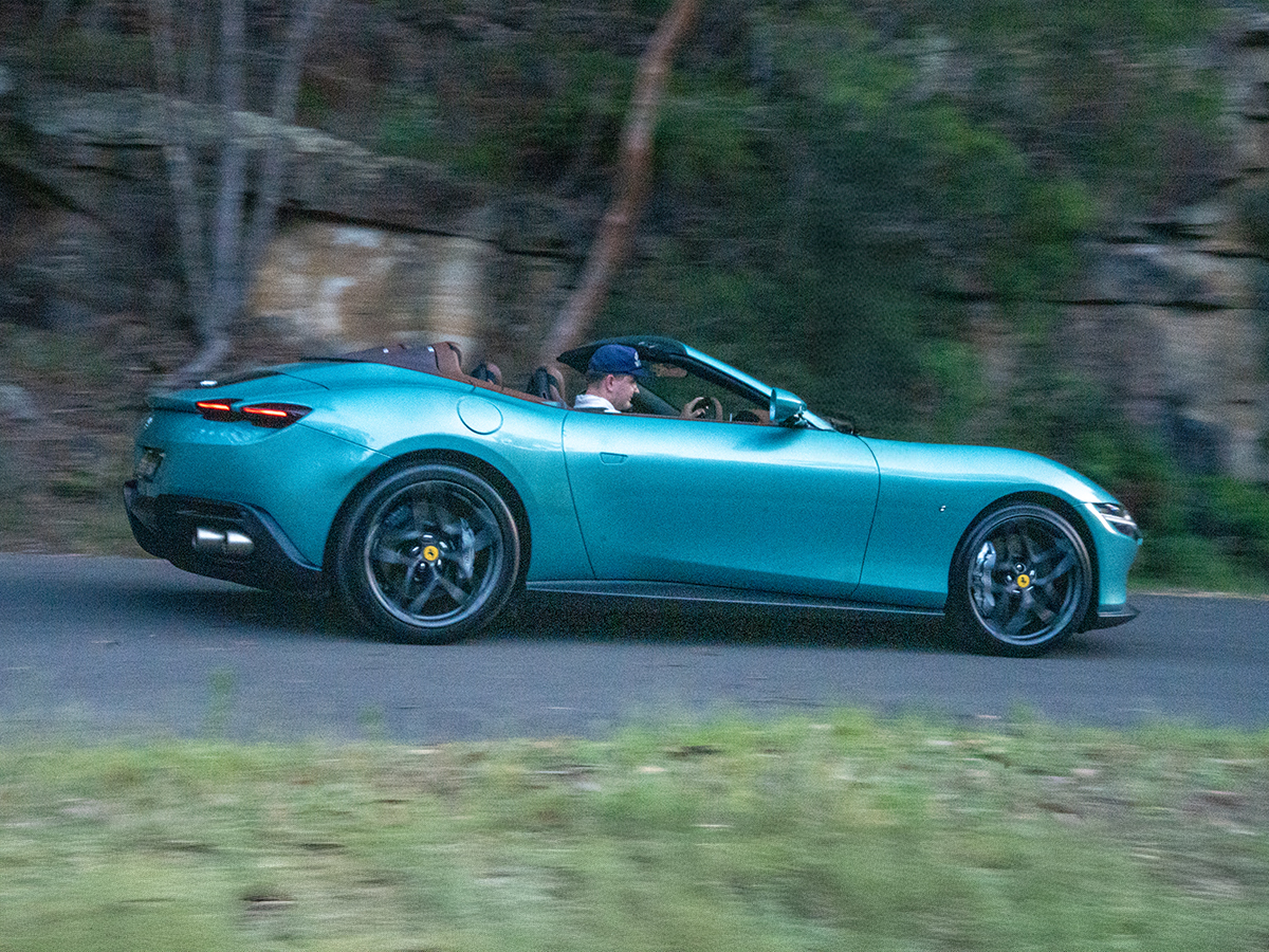 Ferrari roma spider on road 2