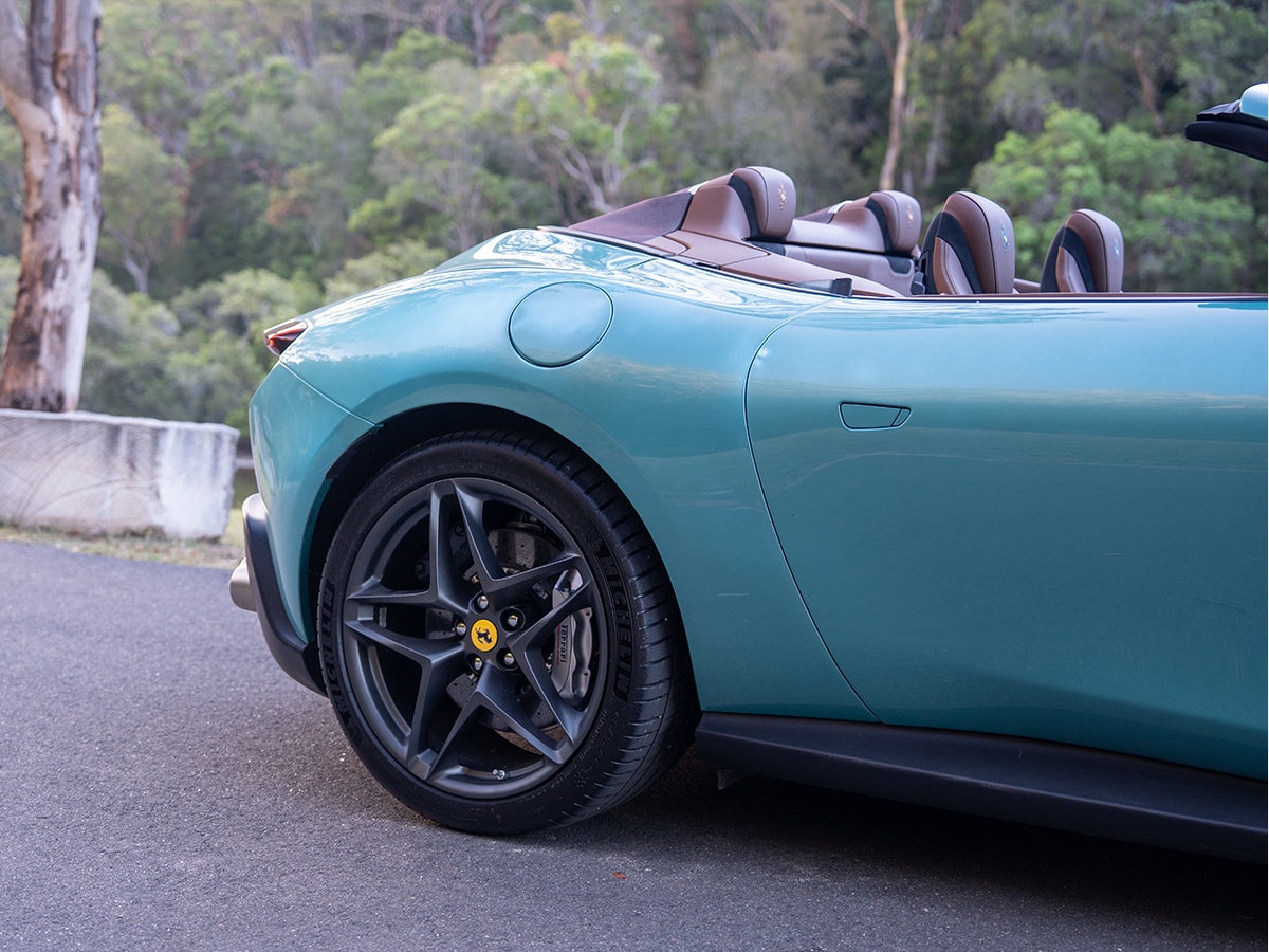 Ferrari roma spider rear three quarter