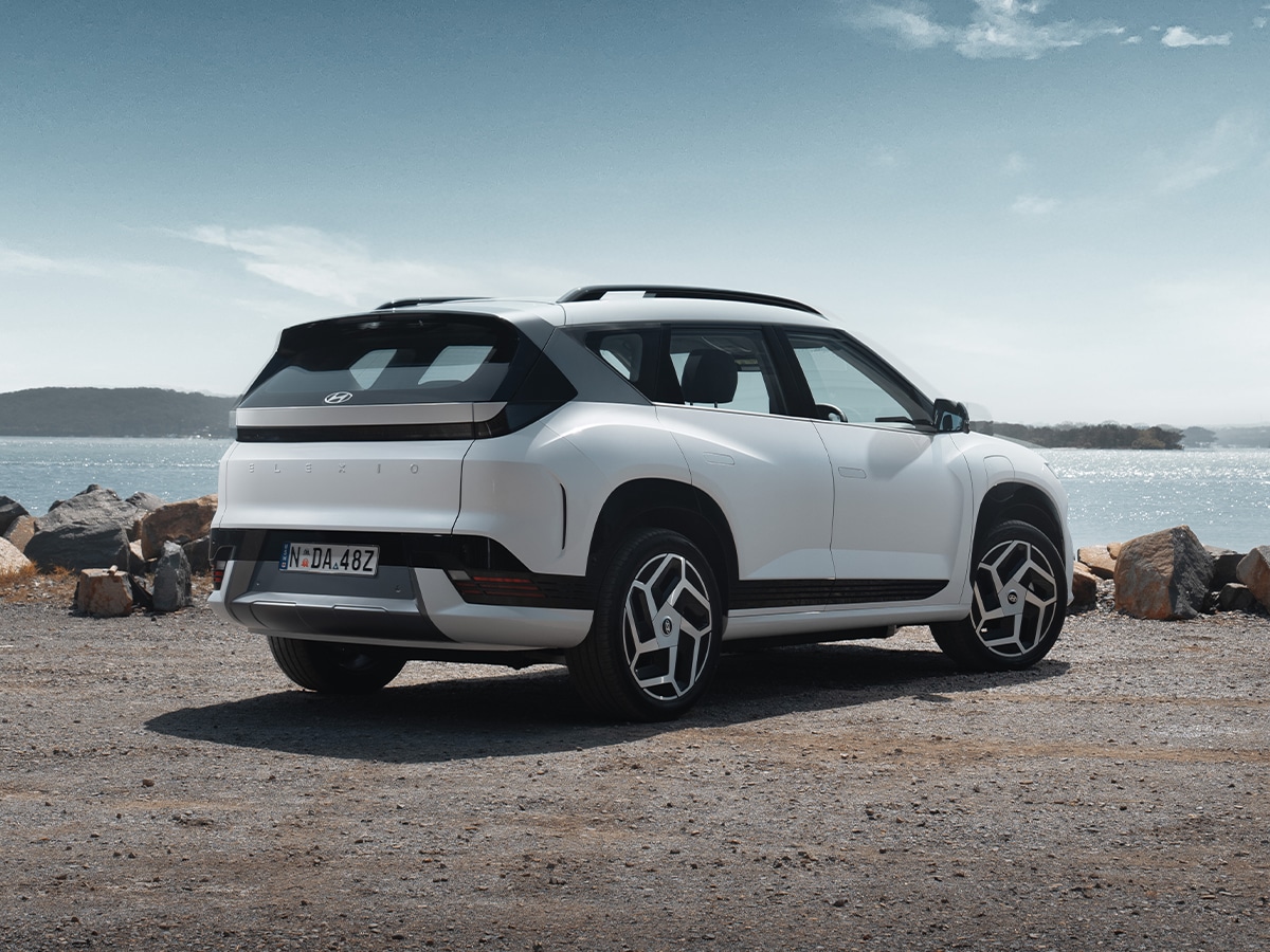 Hyundai elexio ev suv rear thre quarter