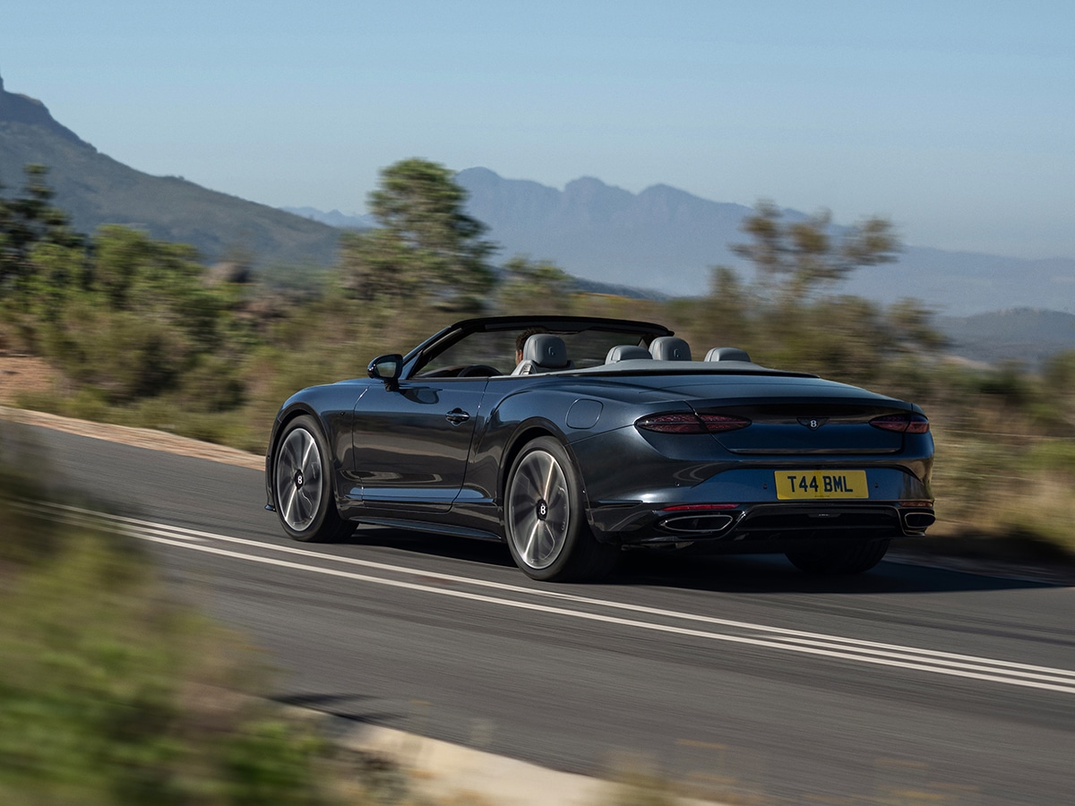2026 bentley continental gtc s rear end on road
