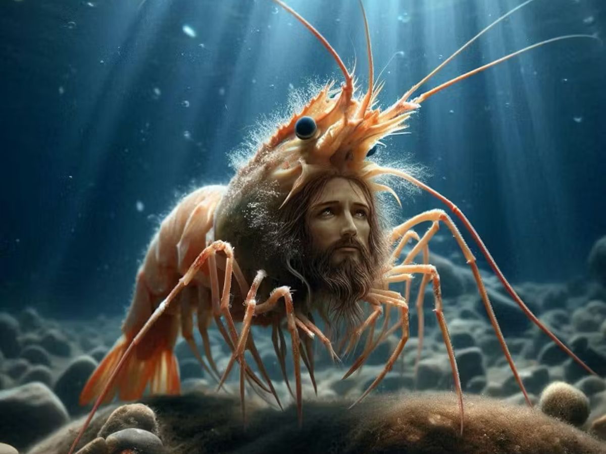 Dead internet theory, AI singularity, jesus prawn