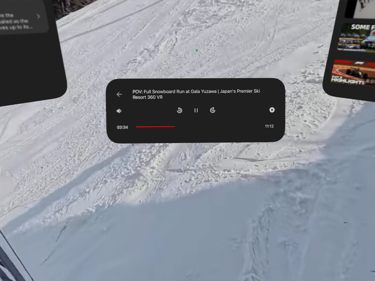 Youtube app for vision pro 360 video 2