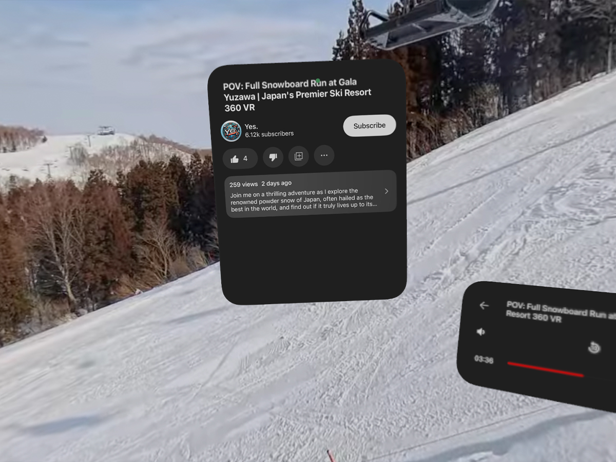 Youtube app for vision pro 360 video