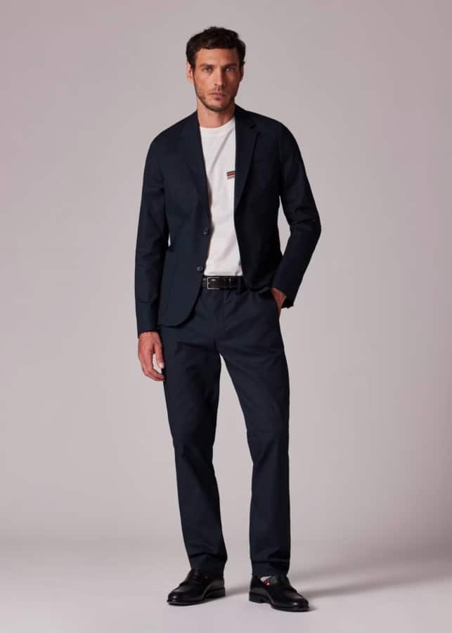 Mens navy stretch suit