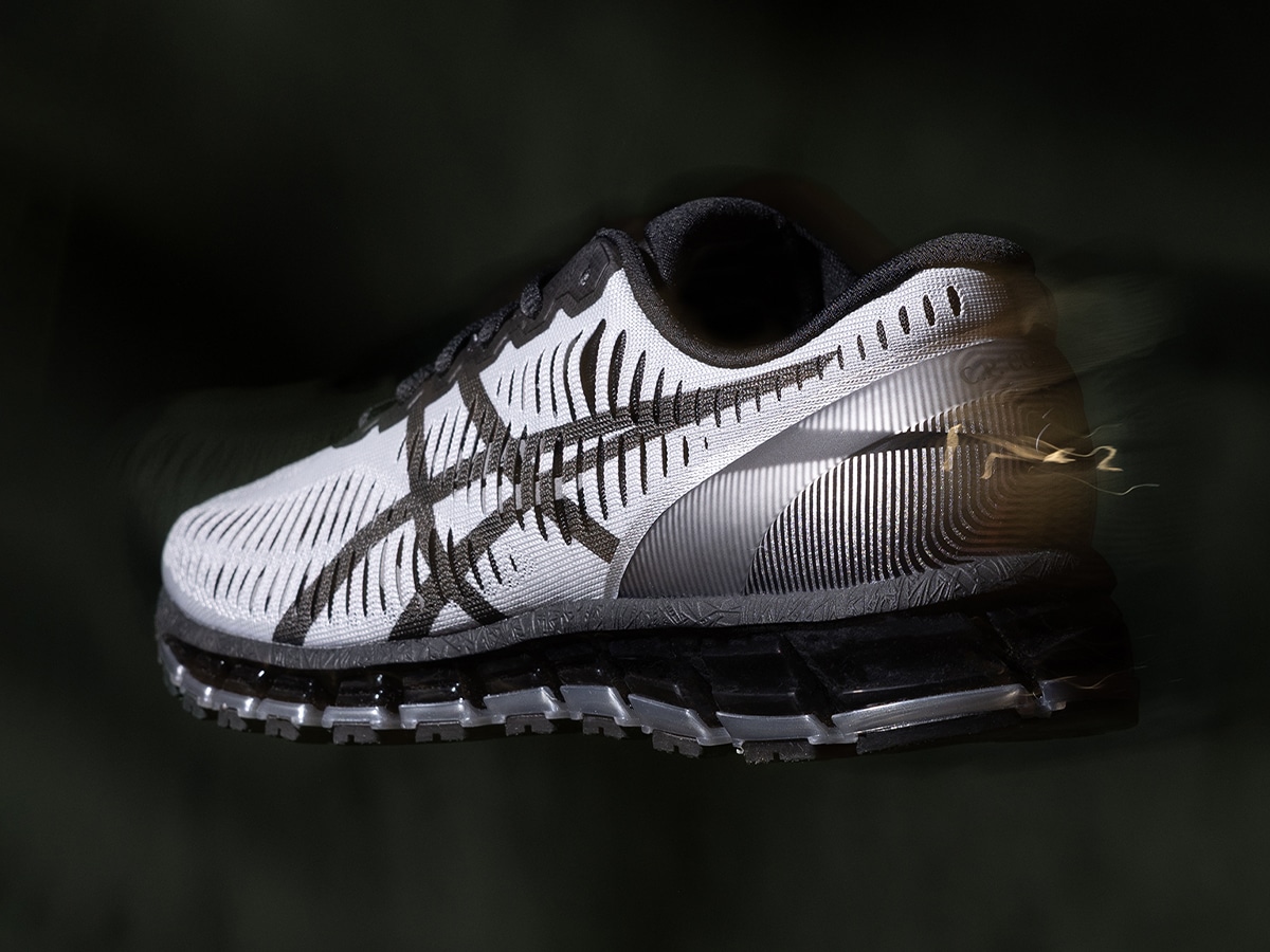 Asics sportstyle x c p company gel quantum 360 silver rear three quarter