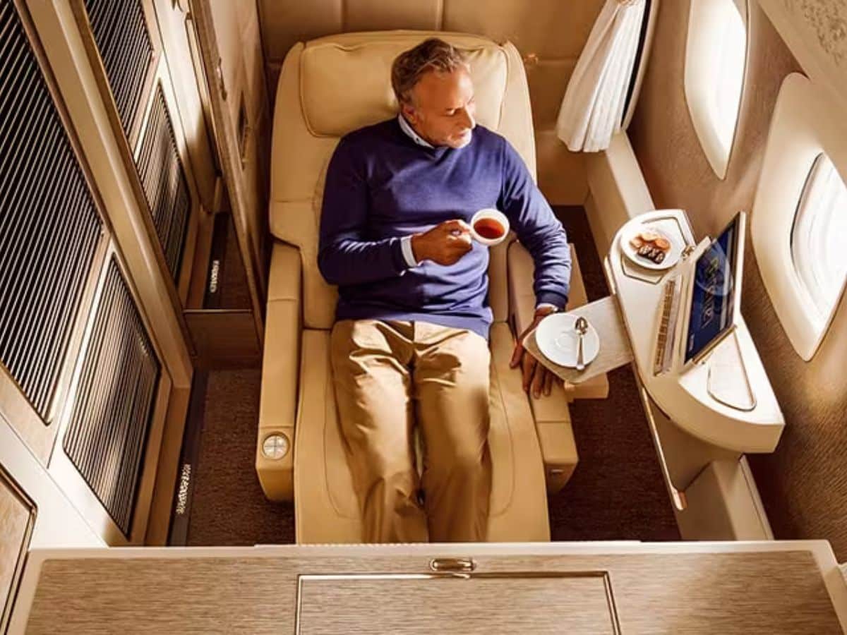 Emirates first class cabin